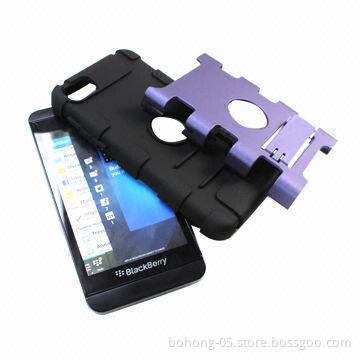 Case for RIM's BlackBerry Z10, Made of Silicone + PC, Two-piece and Mounts
